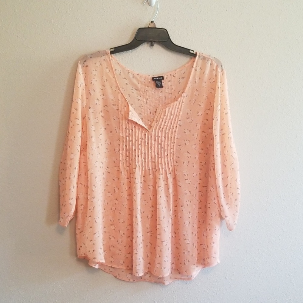 Peach Floral Baby Doll Top